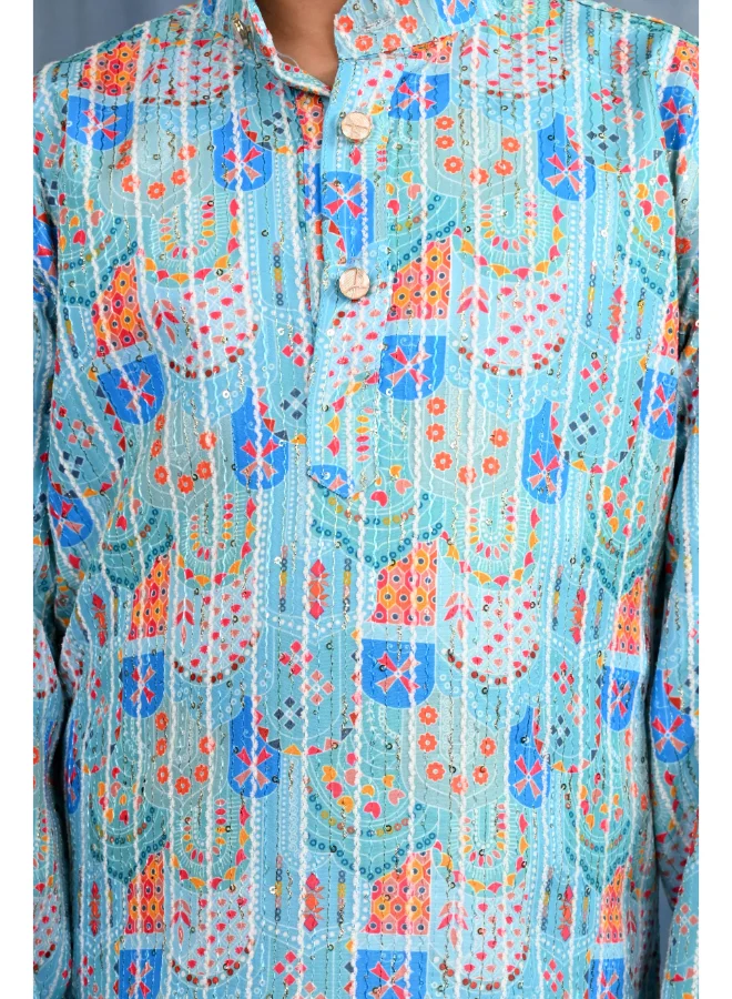 BT DEZINES Light Blue Kurta and Pyjama Set for Boys