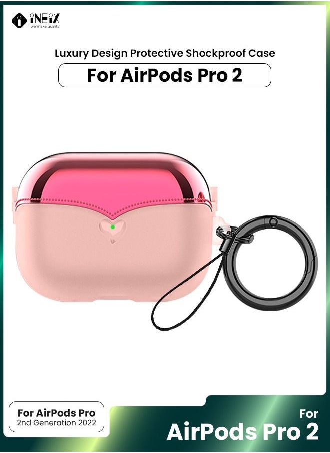 INEIX Luxury Design Shockproof Case for Apple AirPod Pro 2- 2022-Pink  - Image 1
