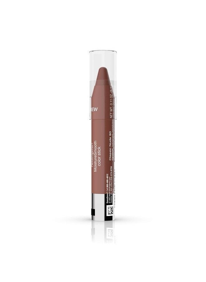 Neutrogena - MoistureSmooth Color Stick for Lips, Moisturizing and Conditioning Lipstick with a Balm-Like Formula, Nourishing Shea Butter and Fruit Extracts, 90 Classic Nude.011 oz - Image 1