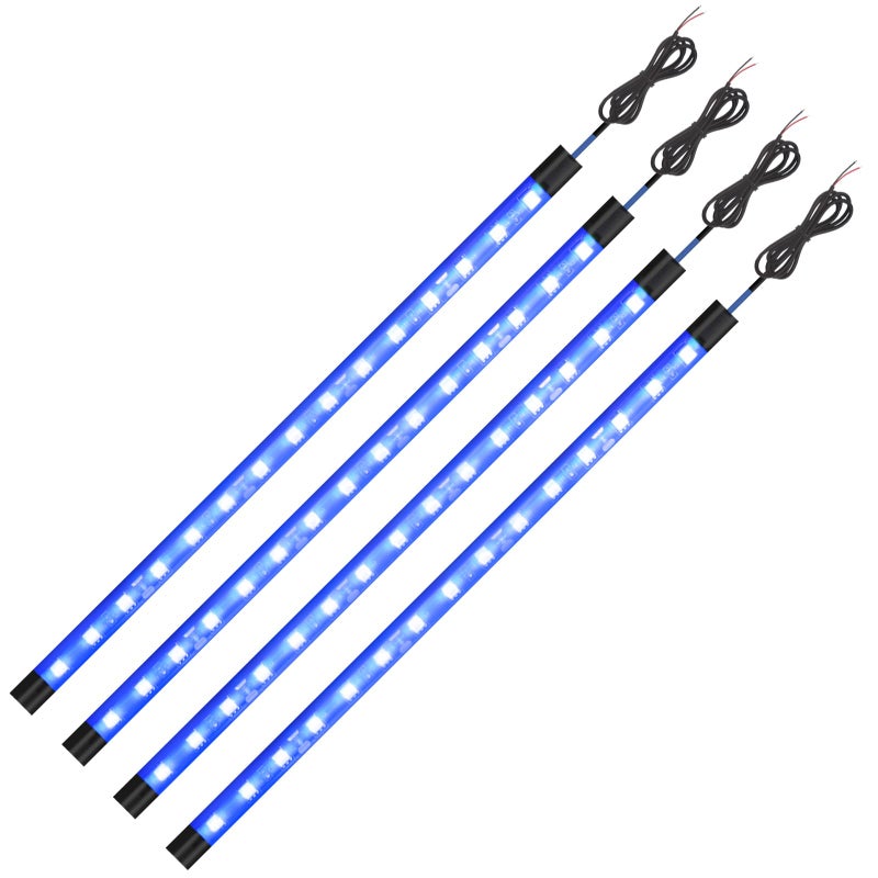 YM EBright YM E-Bright Upgrade Blue Golf Cart Lights Car Underglow Led Strip Lights for Marine Boat Deck Motorcycles Kayak Interior Exterior 5050 Chipset 15SMD Waterproof IP67 DC 12V(Pack of 4) - Image 1
