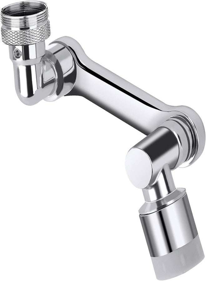 Alark 1080� Rotating Faucet Extender Aerator Solid Brass Universal Splash Filter Adaptor, Robotic Arm Extender with 2 Ways Water Saver Faucet Outlet Modes, for Bathroom Kitchen Sink (11x6x5 CM) - Image 1