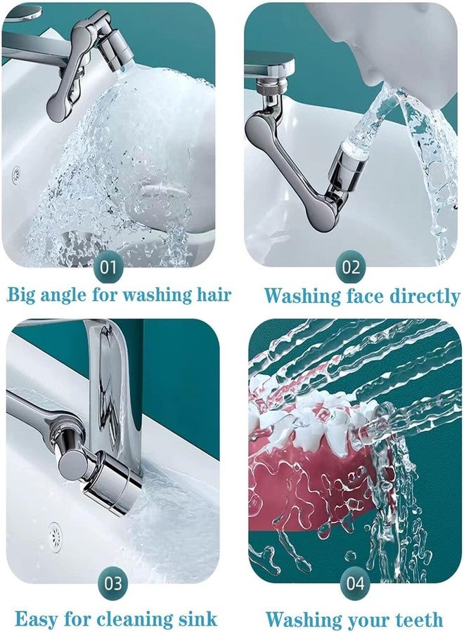 Alark 1080� Rotating Faucet Extender Aerator Solid Brass Universal Splash Filter Adaptor, Robotic Arm Extender with 2 Ways Water Saver Faucet Outlet Modes, for Bathroom Kitchen Sink (11x6x5 CM) - Image 5