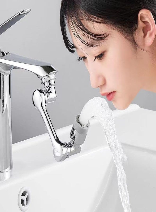 Alark 1080� Rotating Faucet Extender Aerator Solid Brass Universal Splash Filter Adaptor, Robotic Arm Extender with 2 Ways Water Saver Faucet Outlet Modes, for Bathroom Kitchen Sink (11x6x5 CM) - Image 4