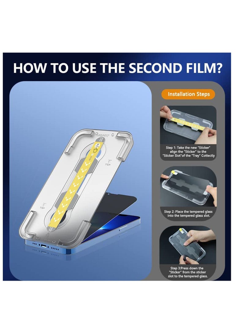 Y&D Screen Protector Compatible with iPhone 13 Pro Easy Install Kit [Premium Tempered Glass] Military Grade Glass Film Bubble Free Case Friendly Auto Alignment - Image 2