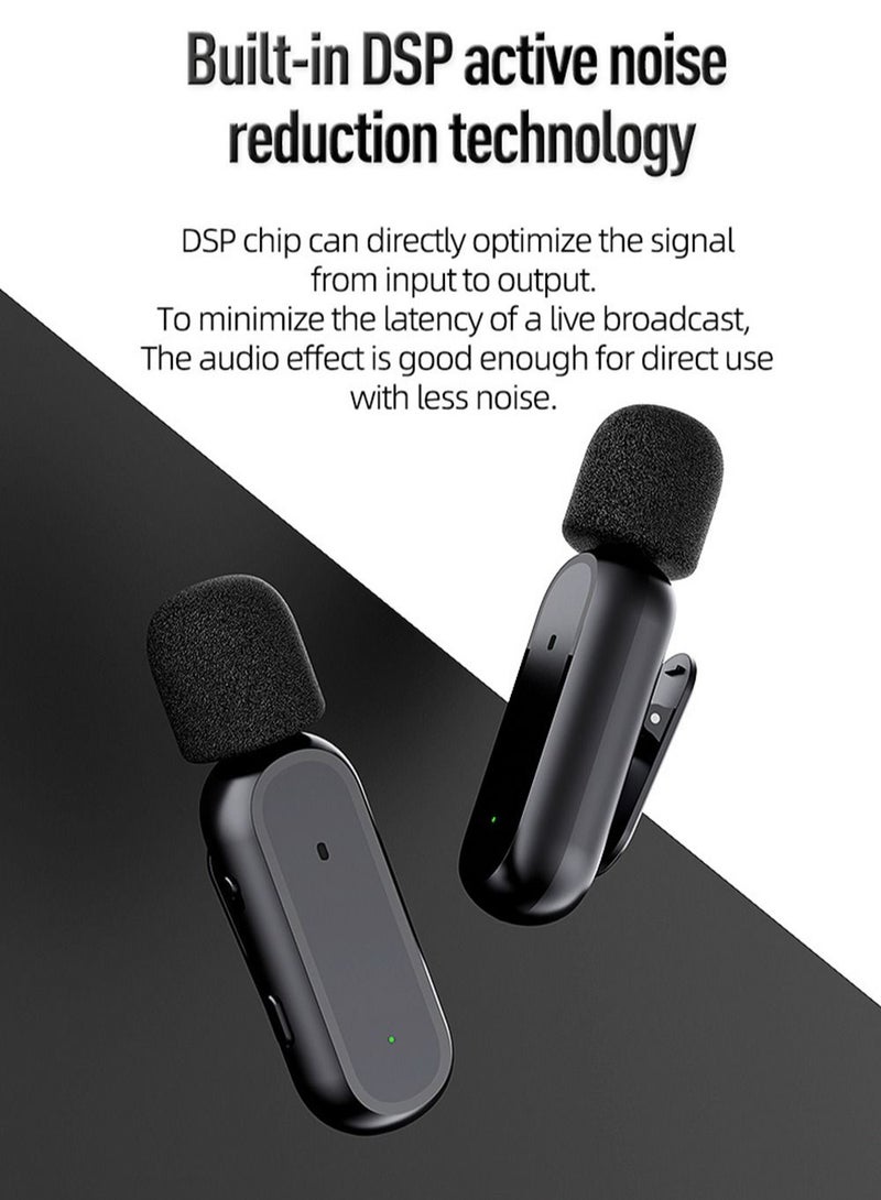 Beauenty Wireless Lavalier Microphone Bluetooth Portable with Charging Case 8H Clip on Lapel K60 Microphone Noise Cancellation for iPhone Video Recording Vlogging YouTube Interview (Black) - Image 5