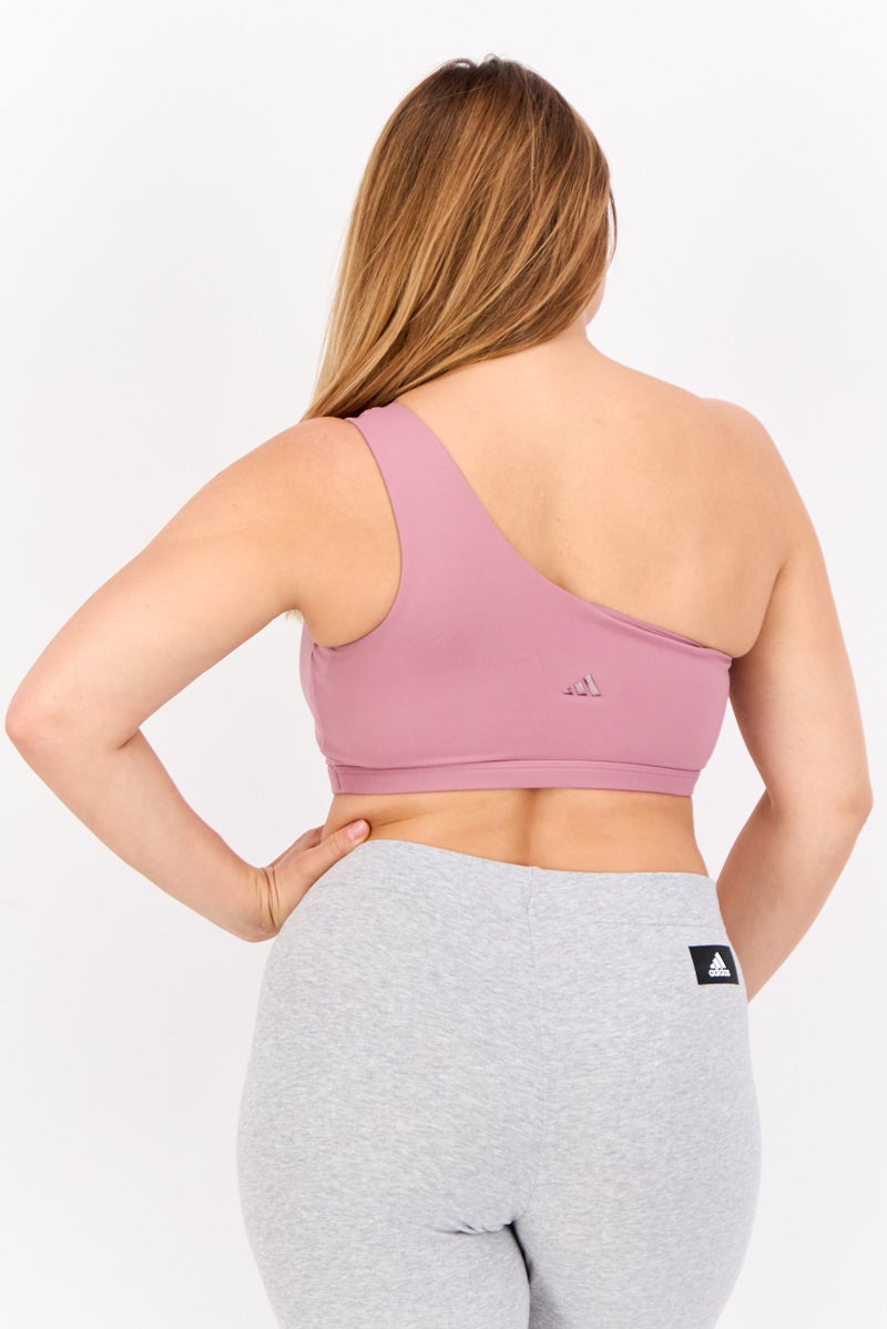 Adidas Women Brand Logo Light Support Yoga Sports Bra, Mauve - Image 3