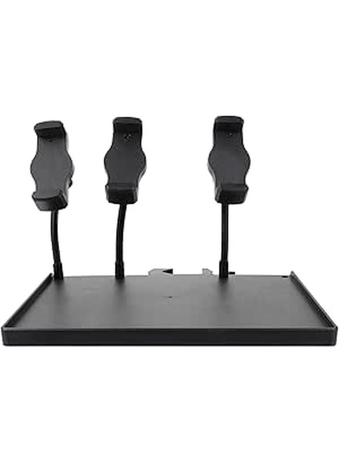 Clamp On Mic Stand Tray Large 24x17 5cm With Phone Holder And Leather Case - Image 1