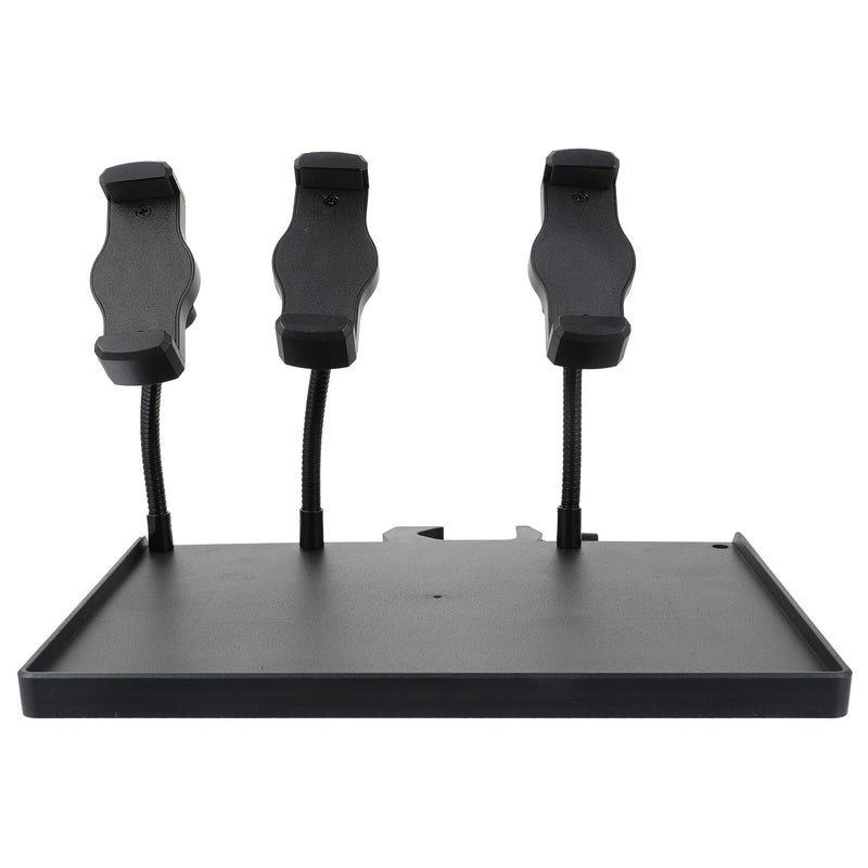 Clamp On Mic Stand Tray Large 24x17 5cm With Phone Holder And Leather Case - Image 2