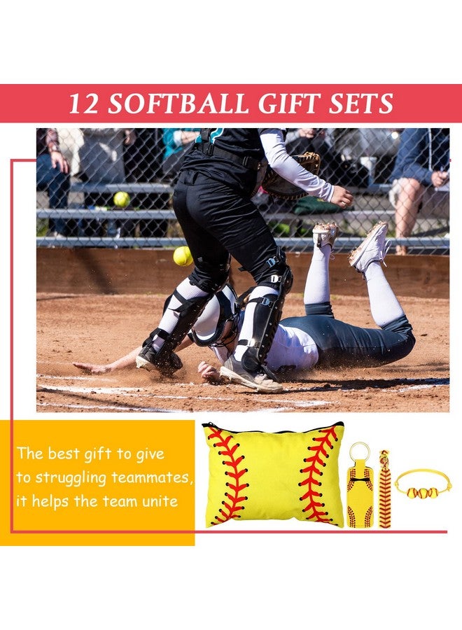 LEIFIDE 148 Pcs Softball Gift Softball Party Favors Softball Makeup Bag Softball Bracelet Keychain Stickers Hair Ties for Sport Birthday Decoration Party Supplies - Image 4