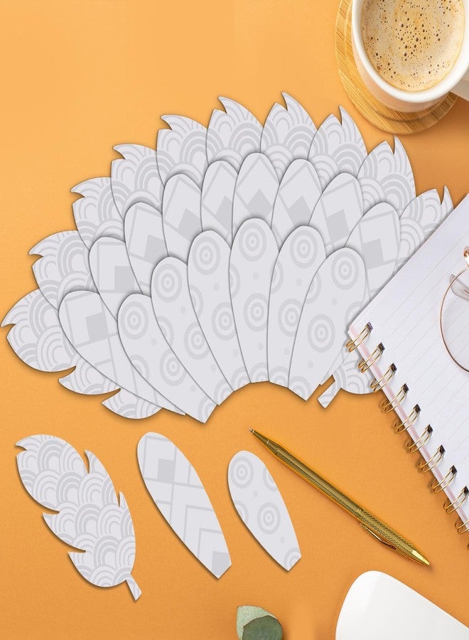 Lonfliness 32PCS Thanksgiving Feathers Bookmark Thankful Turkey Replacement Table Decorations Fall Thankful Paper Reading Bookmark to Write Turkey Paper Craft Kit Decor for Thanksgiving Party Favor - Image 4