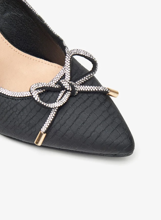 Flora Bella By Shoexpress Women's Embellished Slip-On Pumps with Stiletto Heels