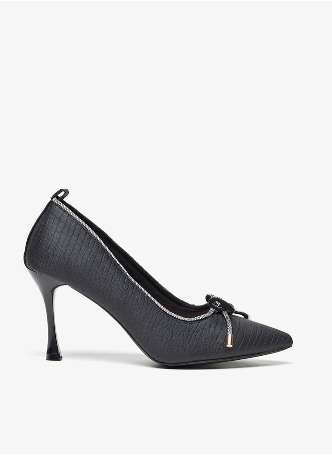 Flora Bella By Shoexpress - Women's Embellished Slip-On Pumps with Stiletto Heels - Image 1