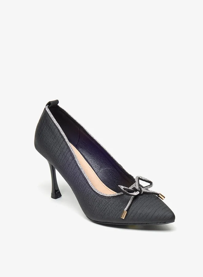Flora Bella By Shoexpress Women's Embellished Slip-On Pumps with Stiletto Heels