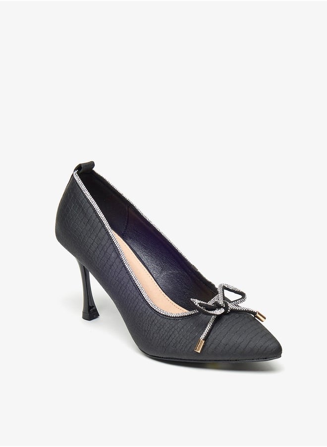 Flora Bella By Shoexpress - Women's Embellished Slip-On Pumps with Stiletto Heels - Image 1