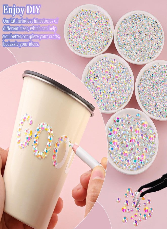 TINKRSTUFF 30000Pcs Resin Jelly Rhinestones with Tweezers for Bedazzling, Transparent AB Flatback Gems, Crystal with 3Pcs 10ml B7000 Jewelry Glue for Crafting Clothing Tumblers Shoes Fabric Nail Art Makeup - Image 3