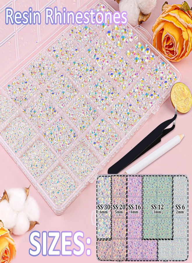 TINKRSTUFF 30000Pcs Resin Jelly Rhinestones with Tweezers for Bedazzling, Transparent AB Flatback Gems, Crystal with 3Pcs 10ml B7000 Jewelry Glue for Crafting Clothing Tumblers Shoes Fabric Nail Art Makeup - Image 2