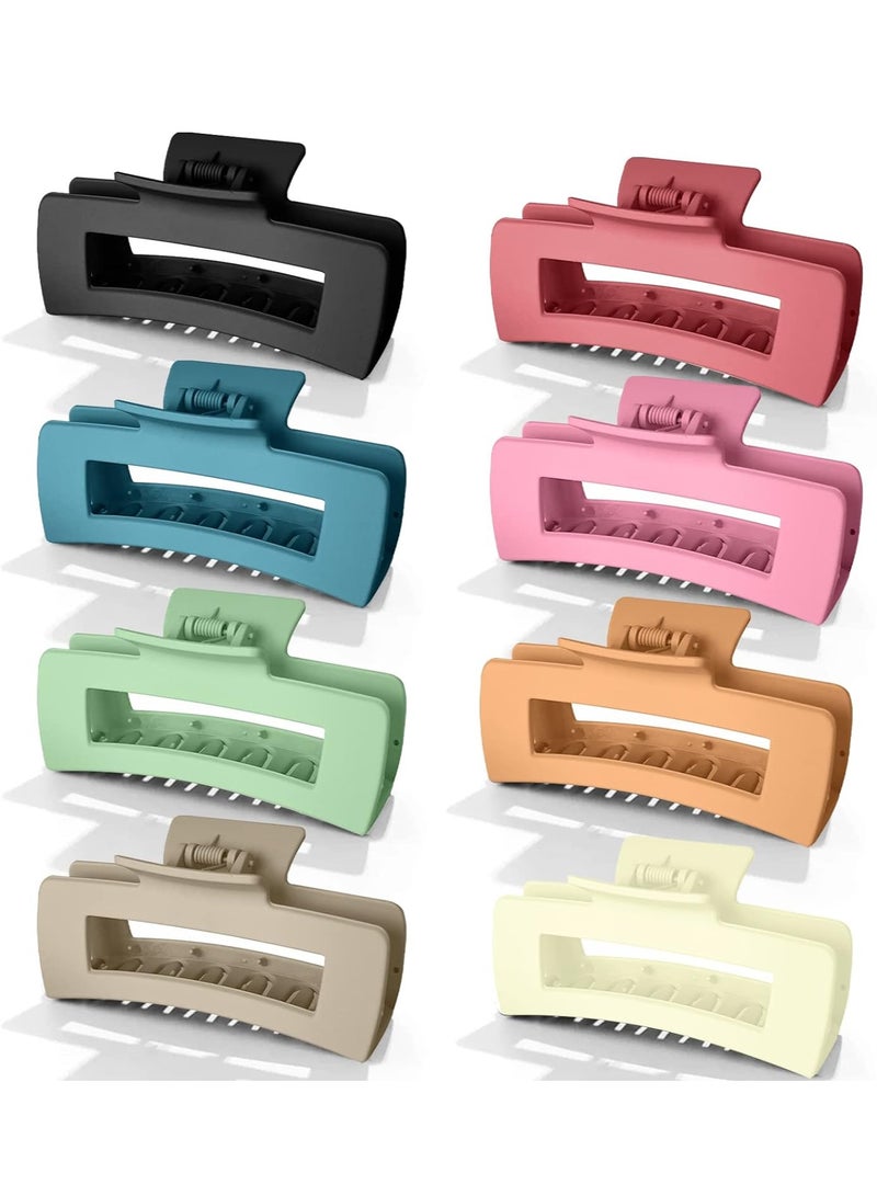 A 6 -style package of 6 rectangular haircuts for women, plastic claws, 10 cm, non -sliding in bright colors, 6 colors. - Image 2