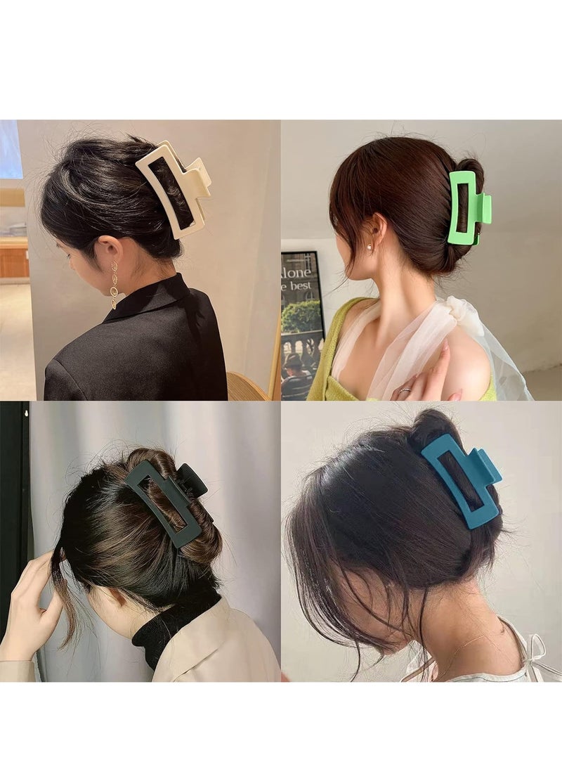 A 6 -style package of 6 rectangular haircuts for women, plastic claws, 10 cm, non -sliding in bright colors, 6 colors. - Image 3