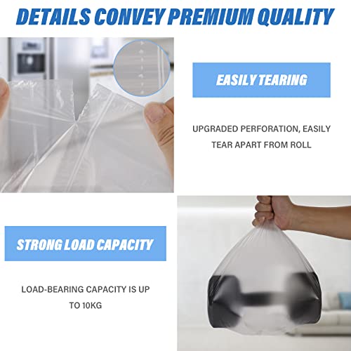 Magesh Small Trash Bags, Magesh 2.6 Gallon Trash Bags/Garbage Bags, Strong Wastebasket Liners for Bathroom Bedroom Office Trash Can, 200 Counts - Image 3