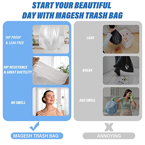Magesh Small Trash Bags, Magesh 2.6 Gallon Trash Bags/Garbage Bags, Strong Wastebasket Liners for Bathroom Bedroom Office Trash Can, 200 Counts - Image 4