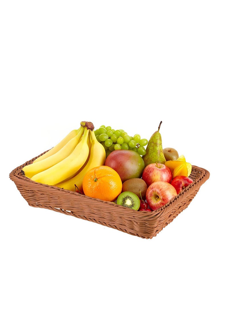 FFD Rattan Woven Bread Baskets - 4-Piece Serving Tray & Fruit Basket Set | Stylish Wicker Storage Organizers for Home Decor & Table Centerpieces”  - Image 4