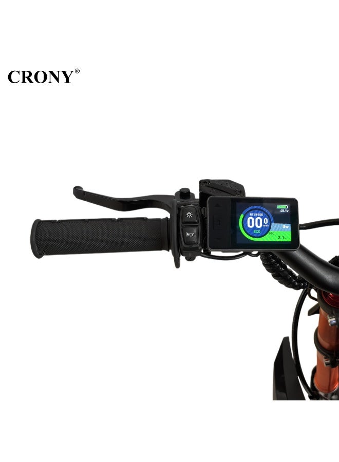 Crony-01 3000W 48V Electric Bike For Adults & Teens, Off-Road E-Motorcycle With 20.8Ah Battery, 14/12” Tires, Hydraulic Suspension, 3-Speed Chain Drive, 45Km/H High Speed Trail Motocross Bike, Ipx6 Waterproof Steel Frame E-Motorbike, Enduro Mountain Trail Bike, Long Range 40-50Km Electric Motocross Off-Road Bike For Outdoor Adventure Riding - Image 4