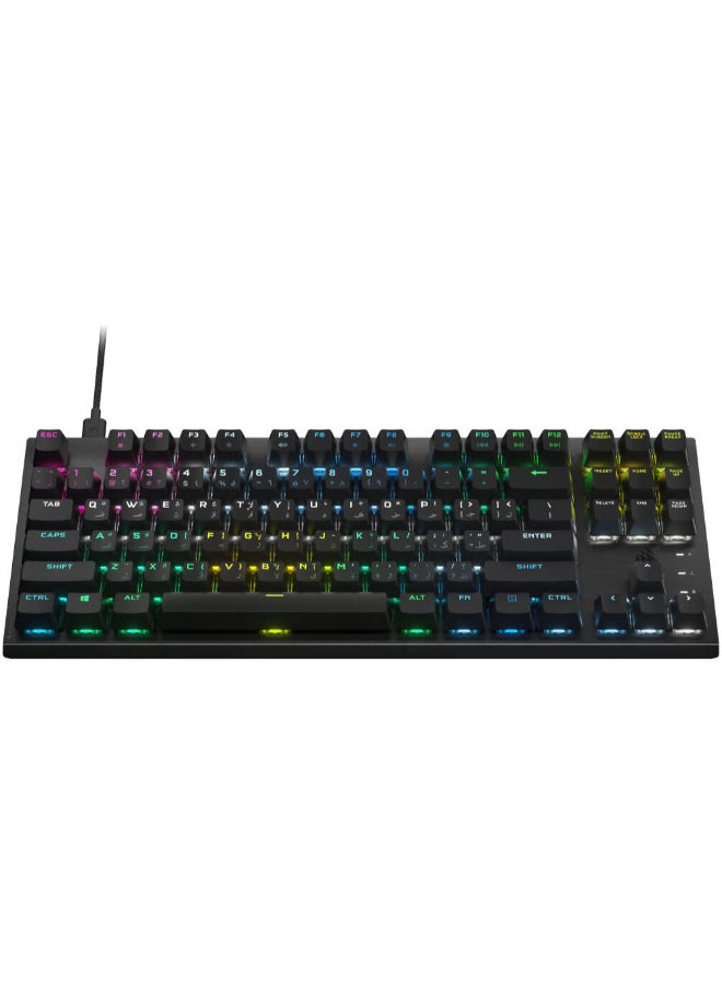 CORSAIR K60 Pro TKL RGB Tenkeyless Optical-Mechanical Gaming Keyboard, OPX Switches, Brushed Aluminium Structure, Removable USB Type-C Cable, AR Layout, QWERTY, Black - Image 2