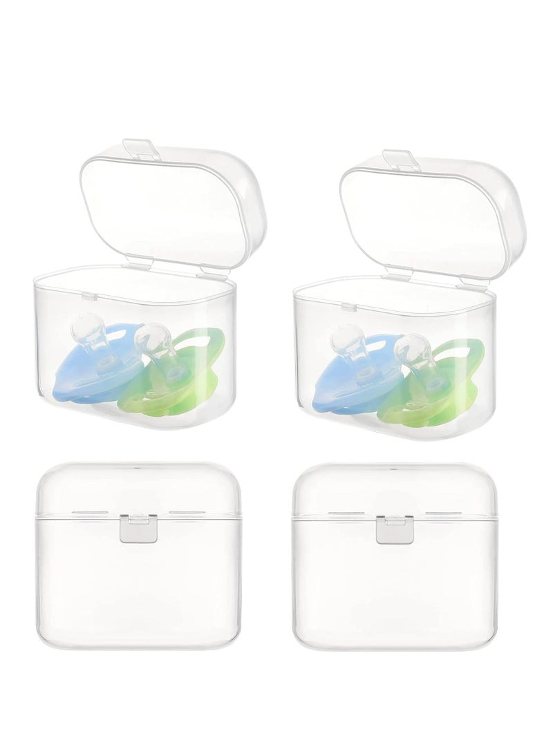 Loquat 4Pcs Clear Pacifier Case Universal Pacifier Holder Pacifier Storage Box for Home Travel - Image 1