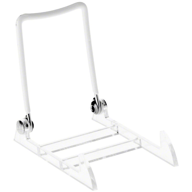 GIBSON HOLDERS 1PL Adjustable White Wire and Clear Acrylic Display Easel, 2.75" W x 3.75" D x 3.5" H, Pack of 3 - Image 1