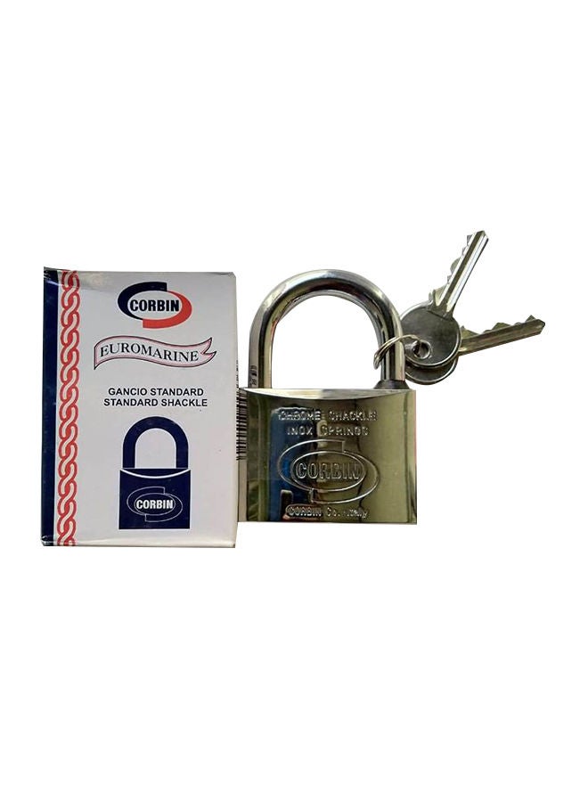 NIBEMINENT Marine Padlock With 2 Keys Silver 40millimeter