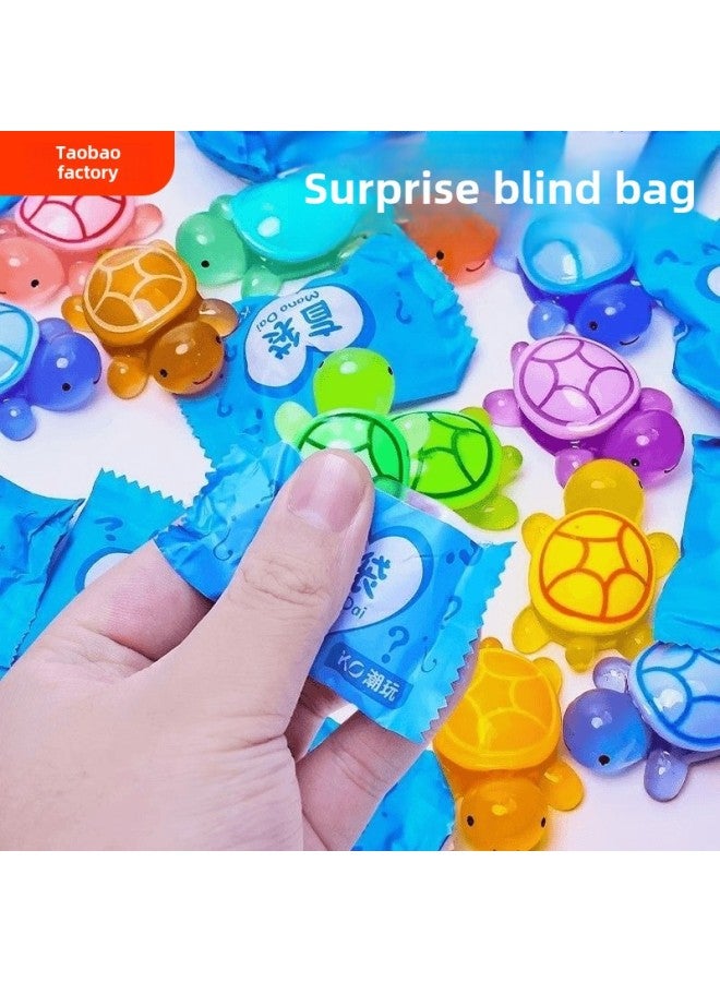 Colorful Luminous Little Turtle Toy Model Ornaments Doll Marine Luminous Animal Blind Bag Doll Big Turtle New-Color:Luminous Color Big Turtle [50 Pieces] - Image 2