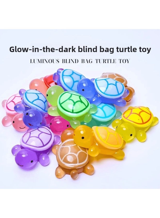 Colorful Luminous Little Turtle Toy Model Ornaments Doll Marine Luminous Animal Blind Bag Doll Big Turtle New-Color:Luminous Color Big Turtle [50 Pieces] - Image 1