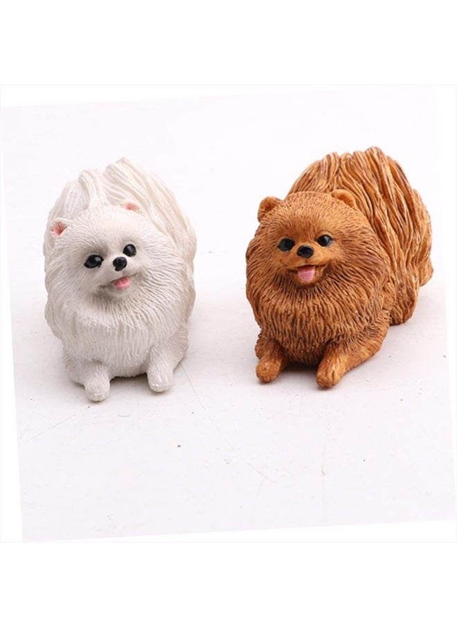 TOYANDONA - 1pc Desk Decor Office Desk Decorations Office Desk Toys Custom Mini Pomeranian Pet Figures Mini Puppy Toy Pomeranian Model Dog Model Decor Statuette Collection Gift Puzzle Child - Image 1