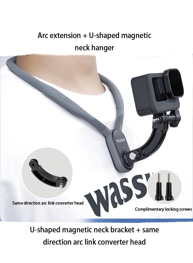 TELESIN TELESIN Gopro12 Magnetic Halter Bracket Collar X4/X3 Ace DJI Action4 Halter Neck Fixing Bracket  - Image 1