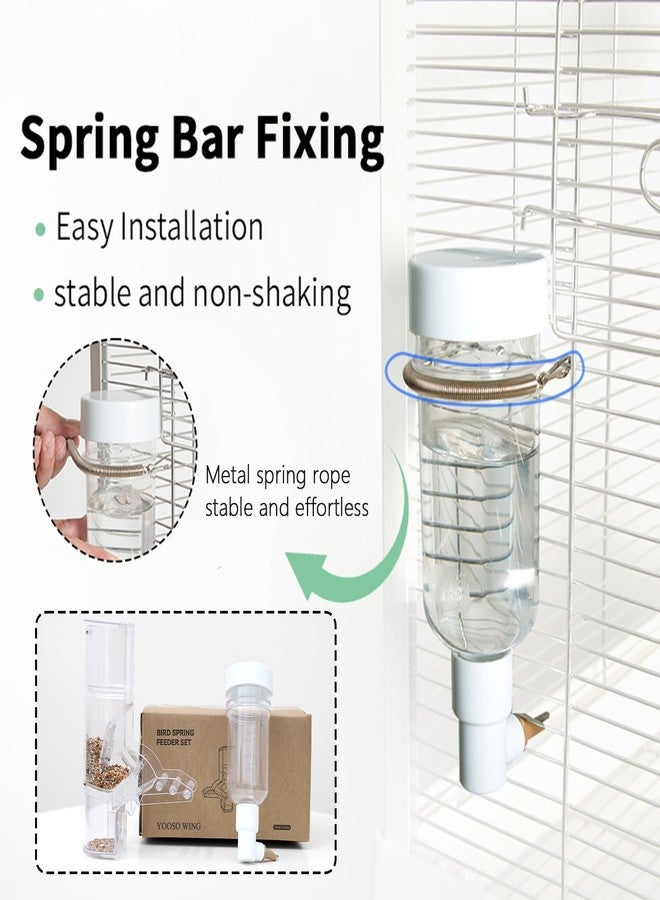 YOOSO WING No Mess Automatic Bird Feeder & Water Dispenser Set, Transparent Parrot Cage Accessories - Food Container and Drinker for Parakeets, Cockatiels, Finches, Lovebirds, Budgies, Canaries - Image 2