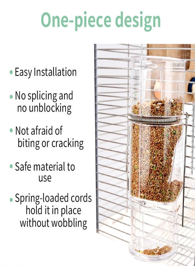 YOOSO WING No Mess Automatic Bird Feeder & Water Dispenser Set, Transparent Parrot Cage Accessories - Food Container and Drinker for Parakeets, Cockatiels, Finches, Lovebirds, Budgies, Canaries - Image 3