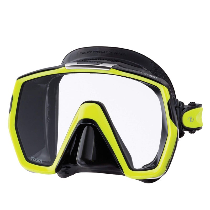 TUSA M-1001 Freedom HD Scuba Diving Mask, Black/Flash Yellow - Image 1