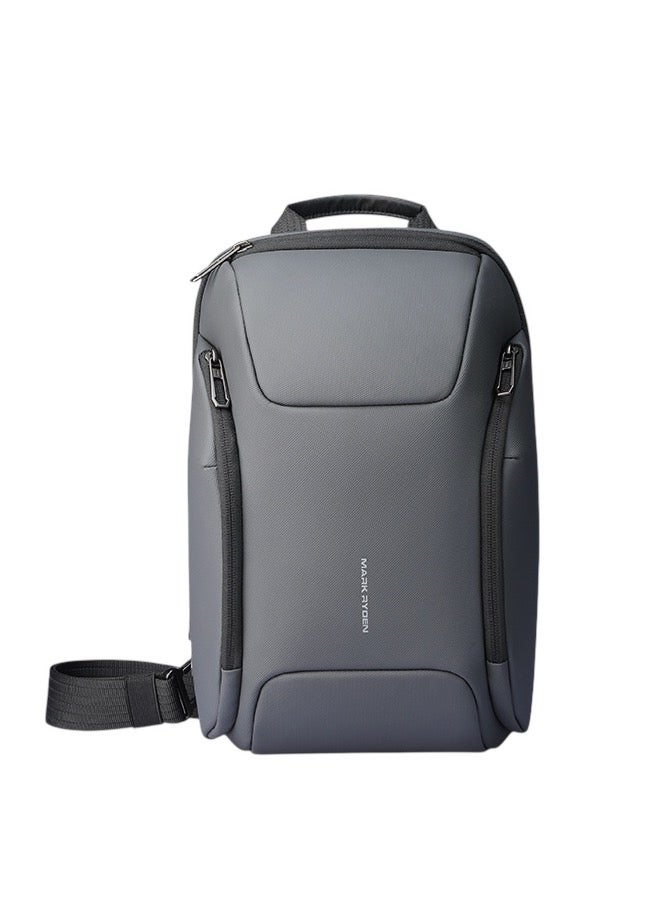 Mark Ryden MR-7730 Grey Future Series Crossbody Sling Bag – iPad Compartment, Waterproof Oxford, Breathable Back Panel, Multi-Pocket Design, YKK Zippers, Retractable Key Fob - Image 1