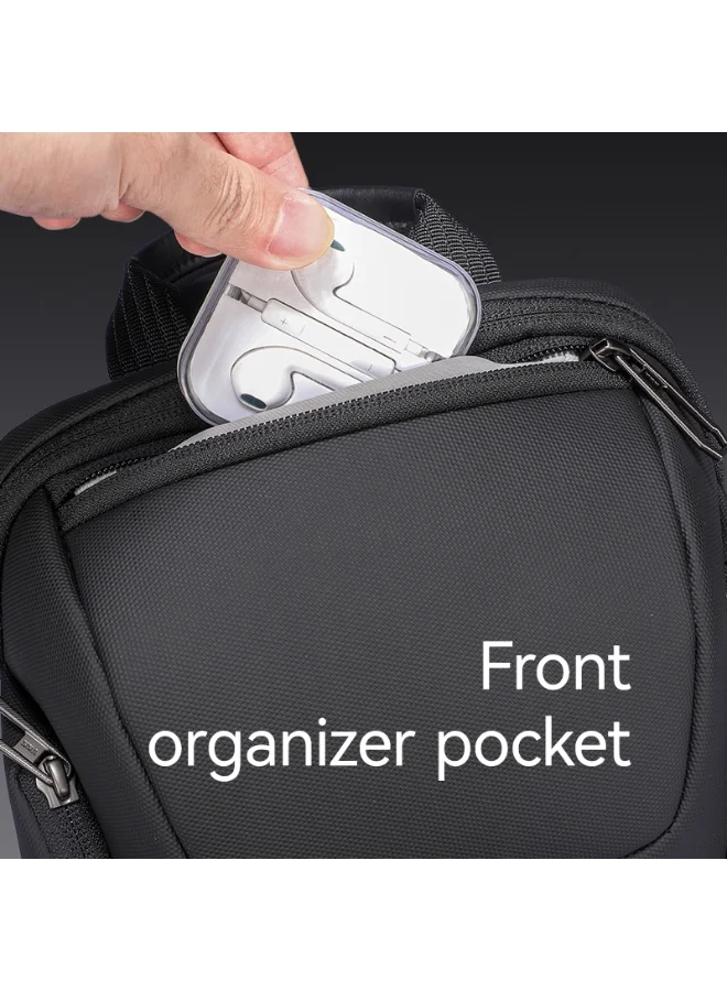 MARK RYDEN Mark Ryden MR-7730 Grey Future Series Crossbody Sling Bag – iPad Compartment, Waterproof Oxford, Breathable Back Panel, Multi-Pocket Design, YKK Zippers, Retractable Key Fob