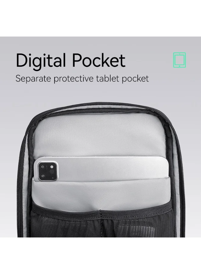 MARK RYDEN Mark Ryden MR-7730 Grey Future Series Crossbody Sling Bag – iPad Compartment, Waterproof Oxford, Breathable Back Panel, Multi-Pocket Design, YKK Zippers, Retractable Key Fob