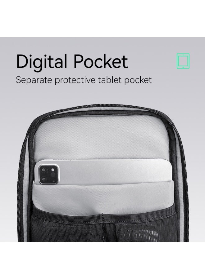 Mark Ryden MR-7730 Grey Future Series Crossbody Sling Bag – iPad Compartment, Waterproof Oxford, Breathable Back Panel, Multi-Pocket Design, YKK Zippers, Retractable Key Fob - Image 5