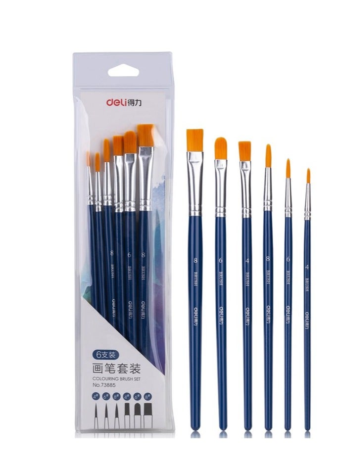 Deli 6-Piece Colouring Brush Set - Image 1