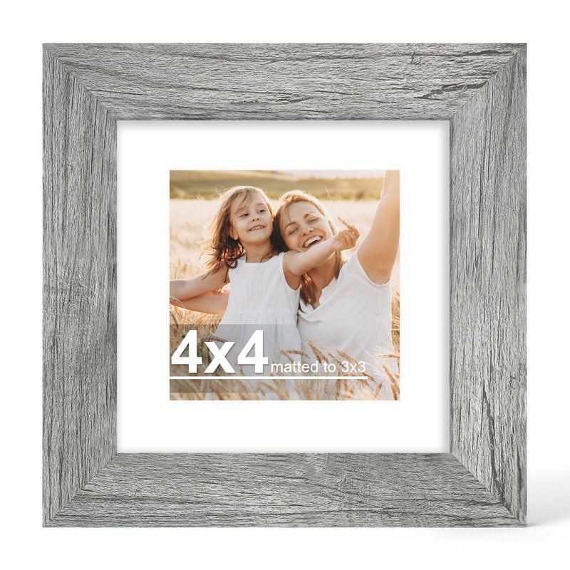 Hongkee 4x5 Picture Frame, Made of Real Glass and Wooden Frame, Horizontal and Vertical Display for Wall or Tabletop (Grey, 1 Pack) - Image 1