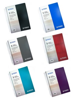 200-Sheet 5-Subject Notebook B5 Size Multicolour Pack of 6 Pieces