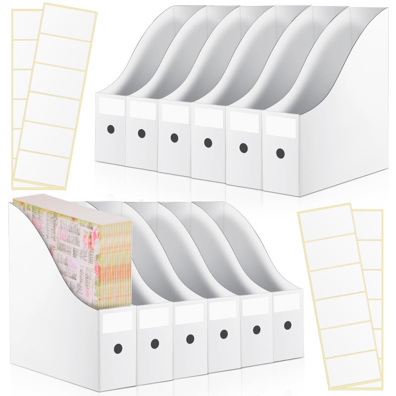 Thenshop 12 Pcs Scrapbook Paper Storage 12 x 12 Paper Storage Organizer with Tabs Foldable Scrapbook Cardboard Holder Bin for Vinyl Sheet File - Image 1