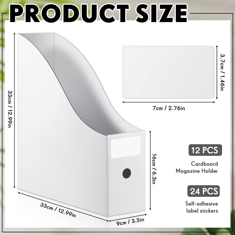 Thenshop 12 Pcs Scrapbook Paper Storage 12 x 12 Paper Storage Organizer with Tabs Foldable Scrapbook Cardboard Holder Bin for Vinyl Sheet File - Image 2