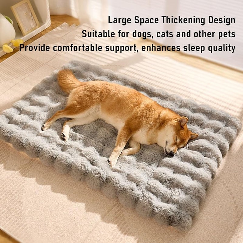 XL Fluffy Pet Bed Mat Ultra Soft Comfortable Warm Plush Kennel Pad For Dogs And Cats Easy To Clean - Image 2