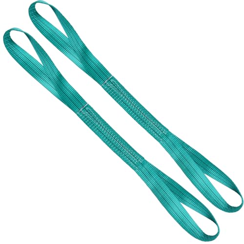 sumpluct Lift Sling Straps,2" x 3' 2-Ply Heavy Duty Flat Eye Lift Slings,Polyester Lifting Sling Strap Not Nylon Tree Saver Recovery Strap Web Sling Rigging Moving Tow Hoist Gear Straps 2 Pack - Image 1