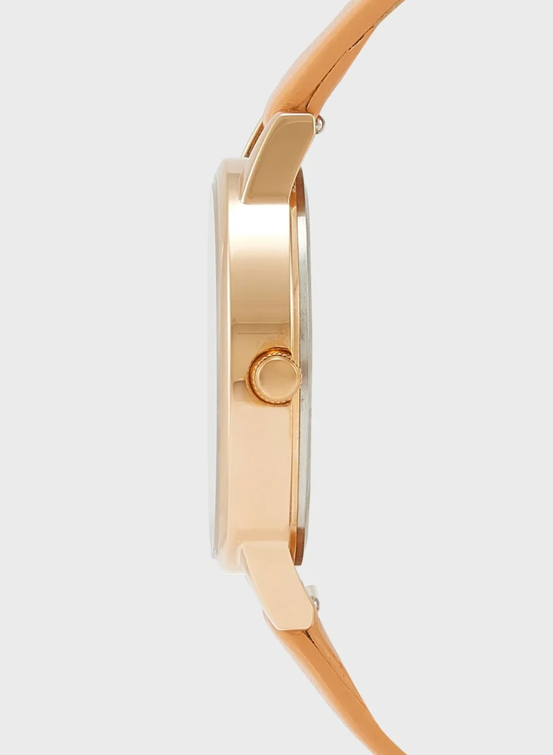 OLIVIA BURTON Pale Rose Gold Sunray & Bee Analog Watch