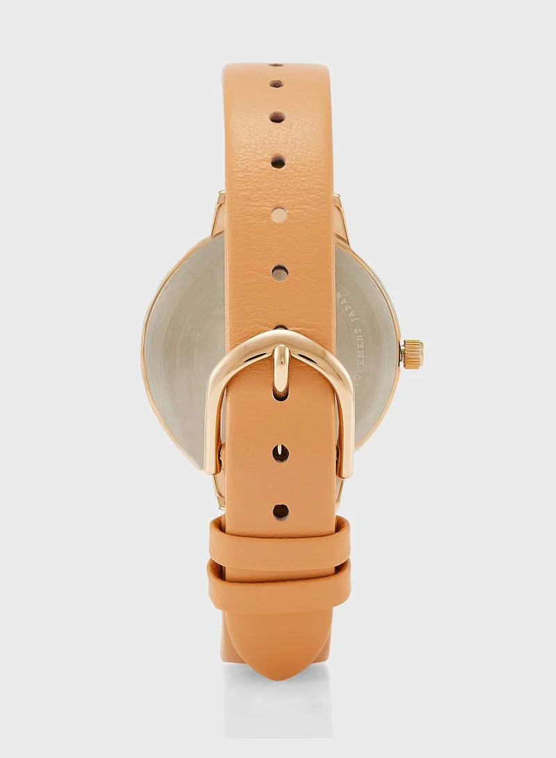 OLIVIA BURTON Pale Rose Gold Sunray & Bee Analog Watch